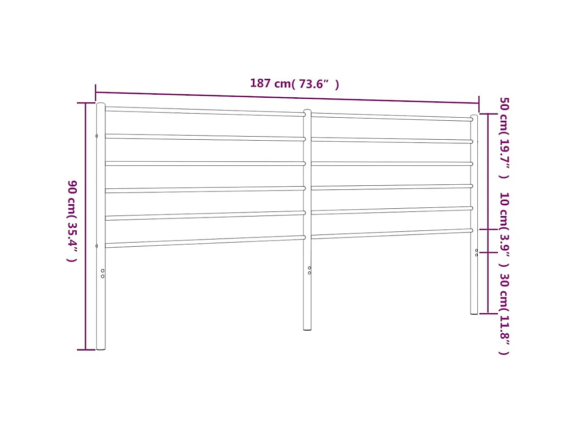 Cabecero de metal blanco 180 cm