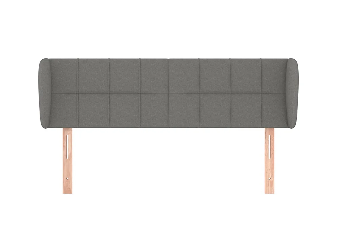 Tête de lit avec oreilles Gris foncé 147x23x78/88 cm Tissu