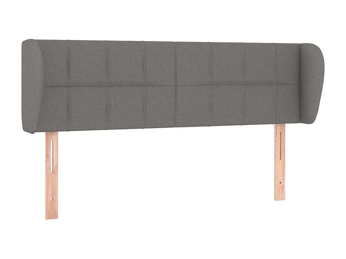 Tête de lit avec oreilles Gris foncé 147x23x78/88 cm Tissu