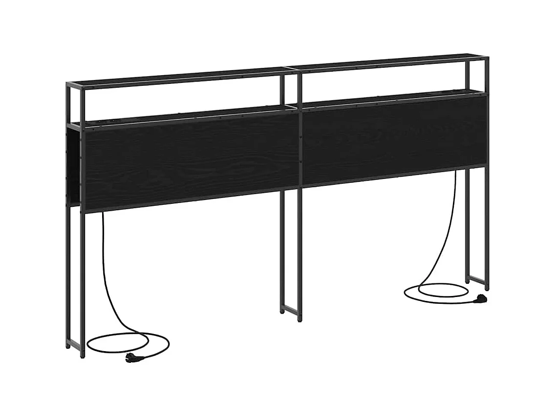 Tête de lit de rangement Chêne noir 200 cm Bois d'ingénierie
