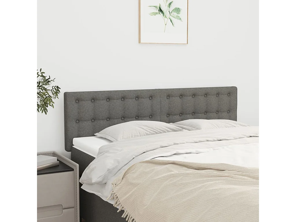Têtes de lit 2 pcs Gris foncé 72x5x78/88 cm Tissu