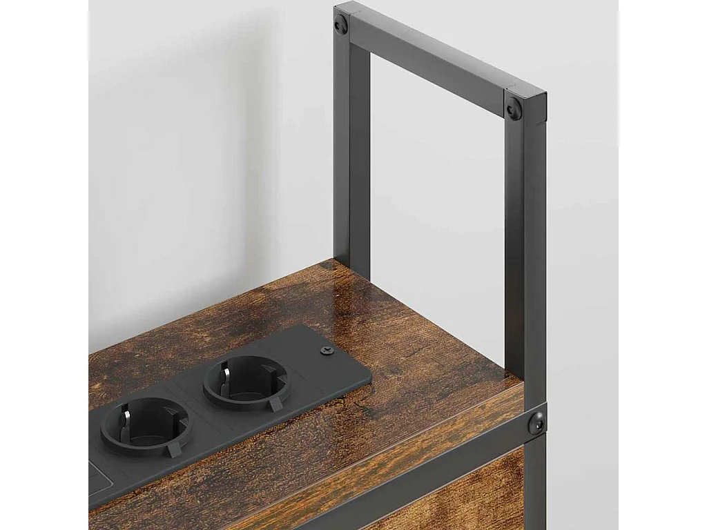 Headboard de Rangement avec Station de Charge Chêne fumé 150 cm