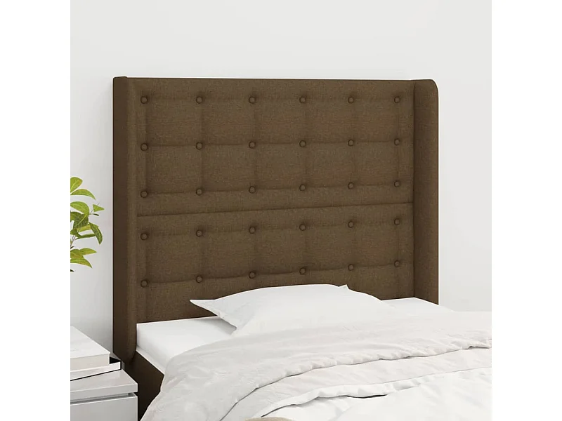 Kopfteil mit Flügeln Dunkelbraun 103x16x118/128 cm Stoff