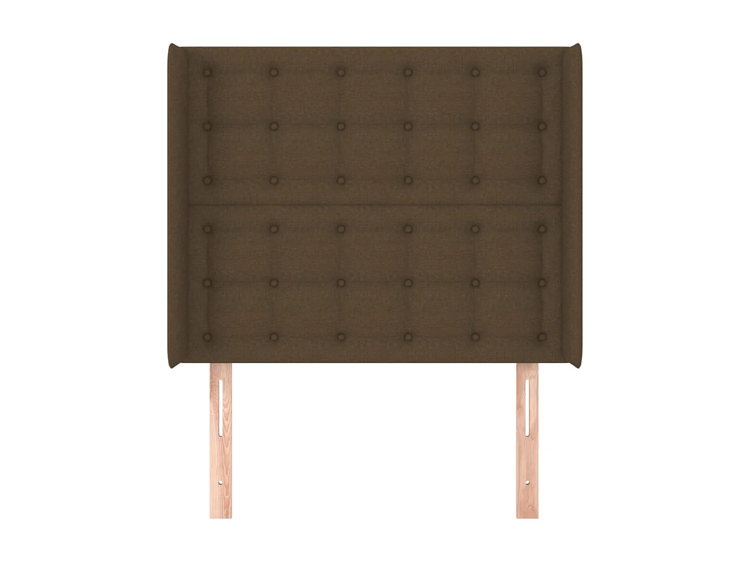 Tête de lit avec oreilles Marron foncé 103x16x118/128 cm Tissu