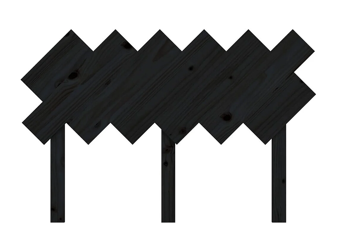 Cabecero negro 122,5x3x80,5 cm Madera maciza de pino