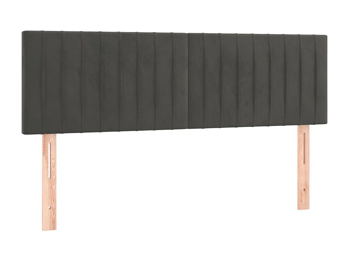 Têtes de lit 2 pcs Gris foncé 72x5x78/88 cm Velours