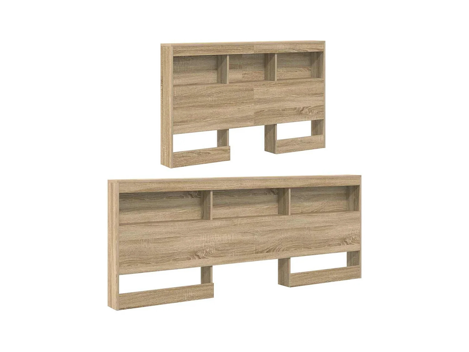 Kopfteil aus Sonoma-Eiche, 120 cm, Stauraum, Holzwerkstoff