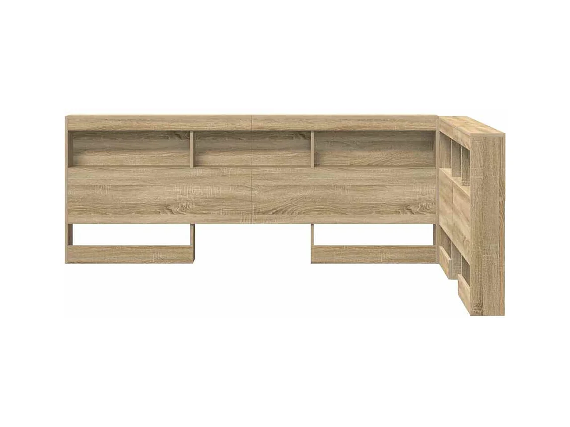 Kopfteil aus Sonoma-Eiche, 120 cm, Stauraum, Holzwerkstoff