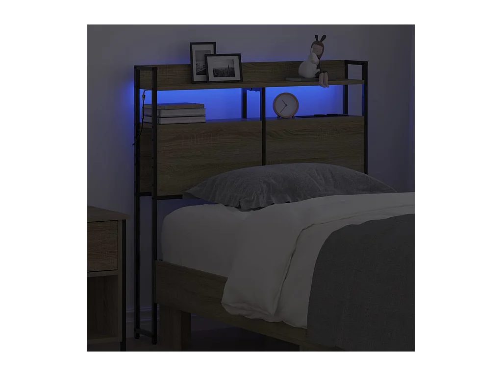Tête de lit avec étagère Chêne sonoma 80 cm Bois d'ingénierie