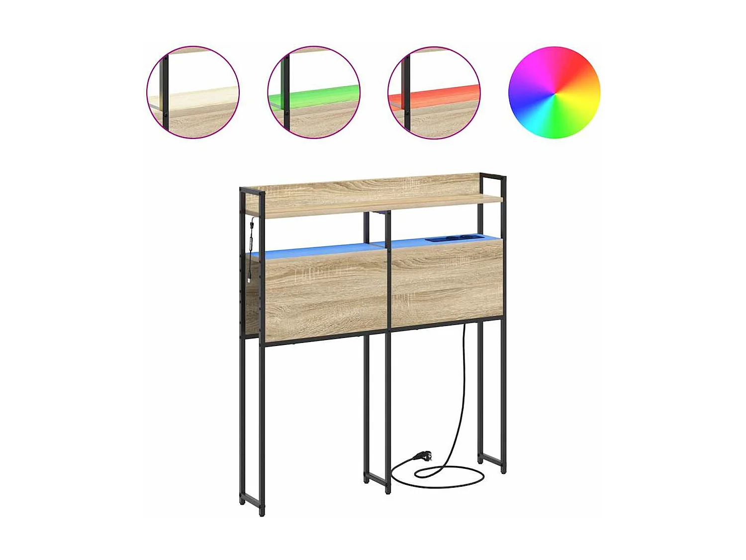 Tête de lit avec étagère Chêne sonoma 80 cm Bois d'ingénierie