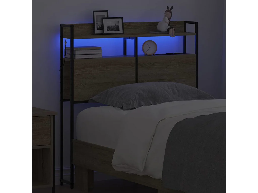 Tête de lit avec étagère Chêne sonoma 80 cm Bois d'ingénierie