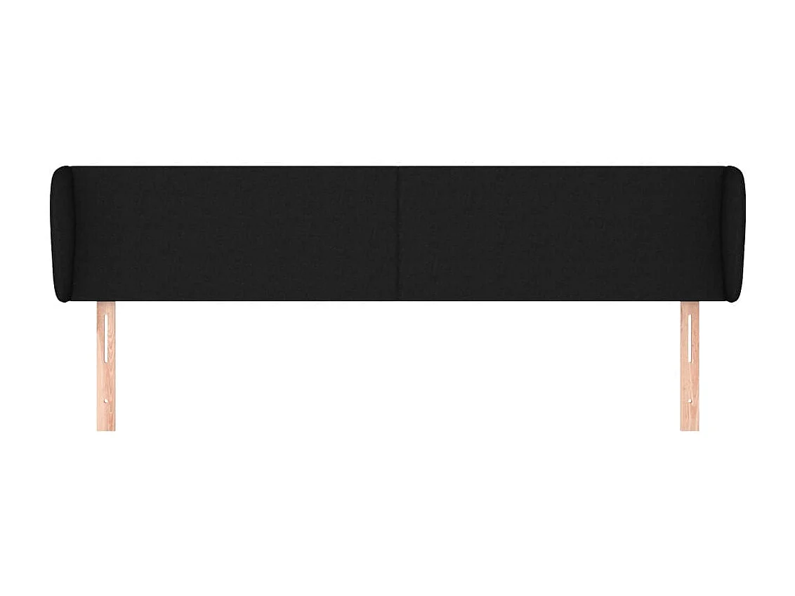 Tête de lit avec oreilles Noir 183x23x78/88 cm Tissu