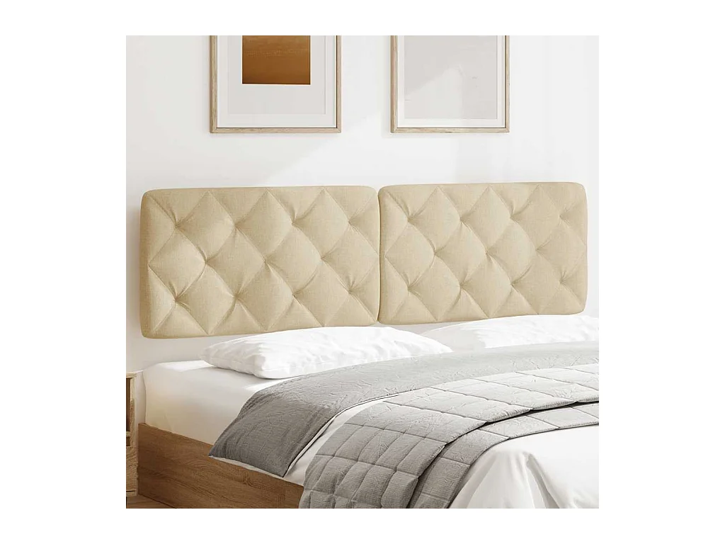 Cojín cabecero de tela color crema 180 cm