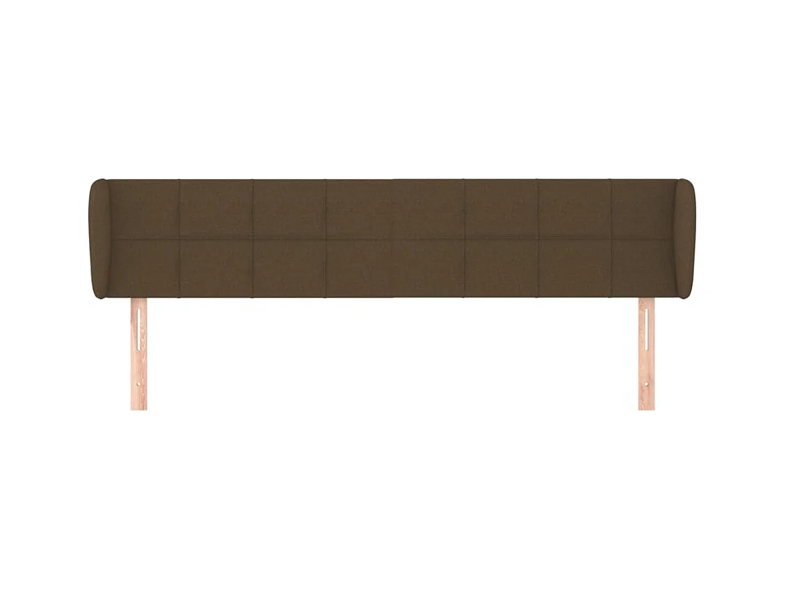 Hoofdbord met vleugels Donkerbruin 183x23x78/88 cm Stof