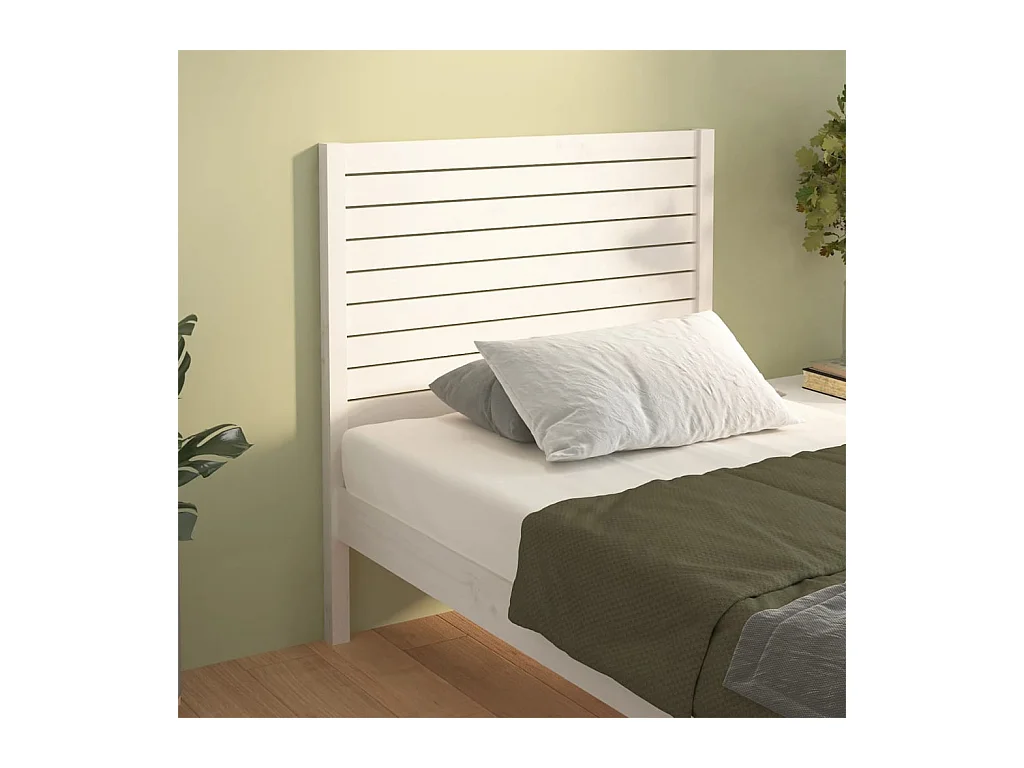 Wit hoofdeinde 96x4x100 cm Massief grenenhout