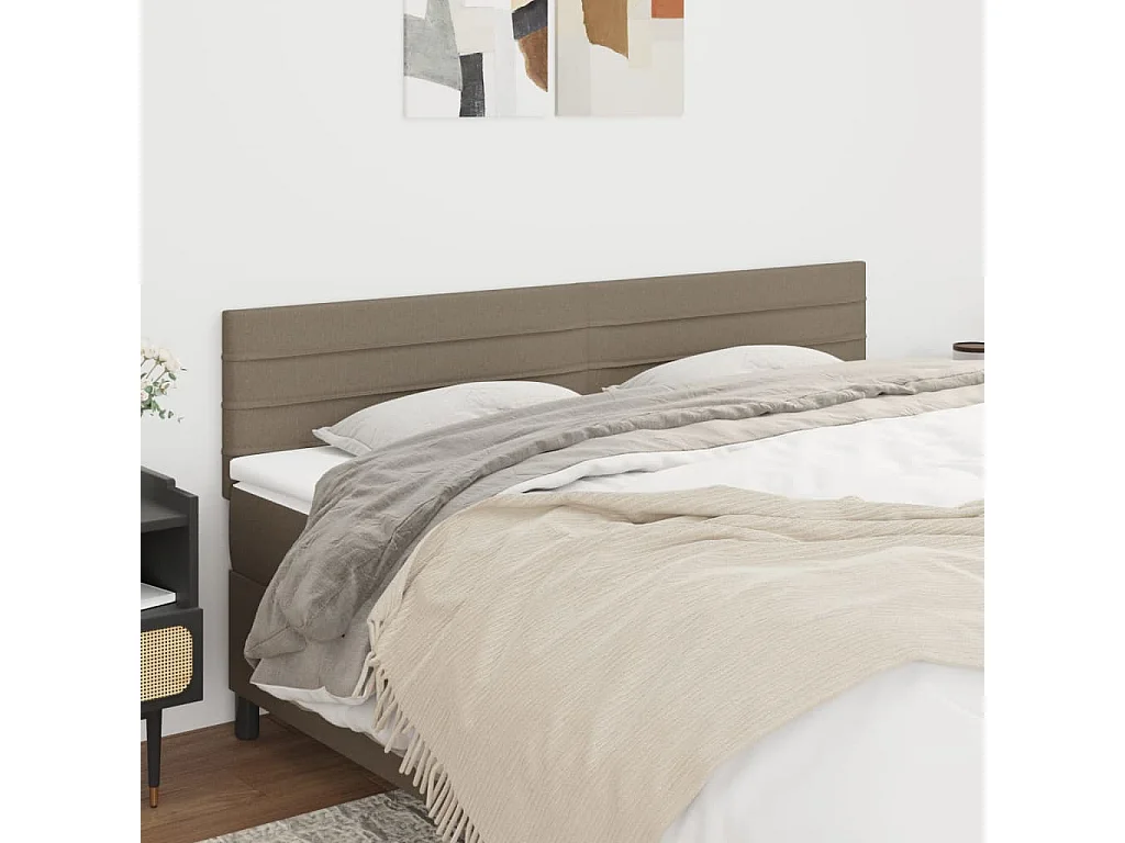 Têtes de lit 2 pcs Taupe 100x5x78/88 cm Tissu