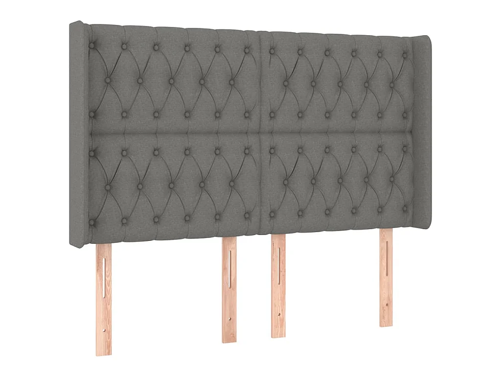 Tête de lit à LED Gris foncé 163x16x118/128 cm Tissu