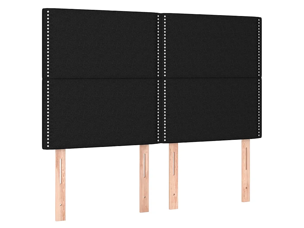 Testiera LED Nero 144x5x118/128 cm Tessuto