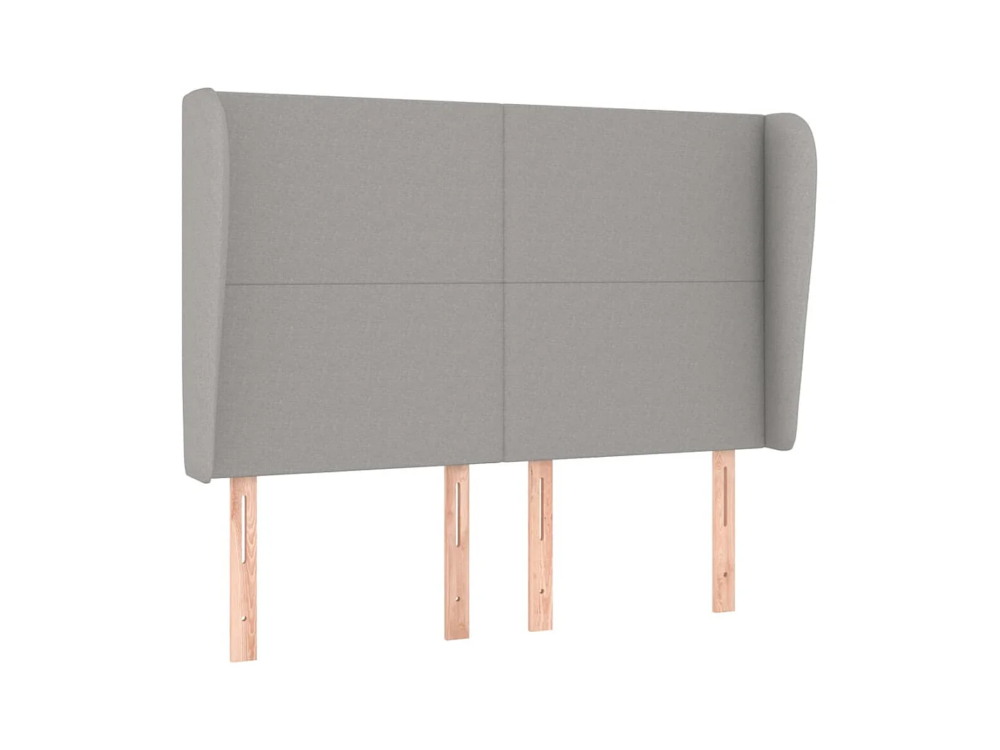 Hoofdbord met vleugels Lichtgrijs 147x23x118/128 cm Stof