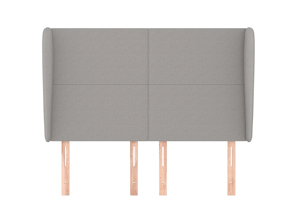 Hoofdbord met vleugels Lichtgrijs 147x23x118/128 cm Stof