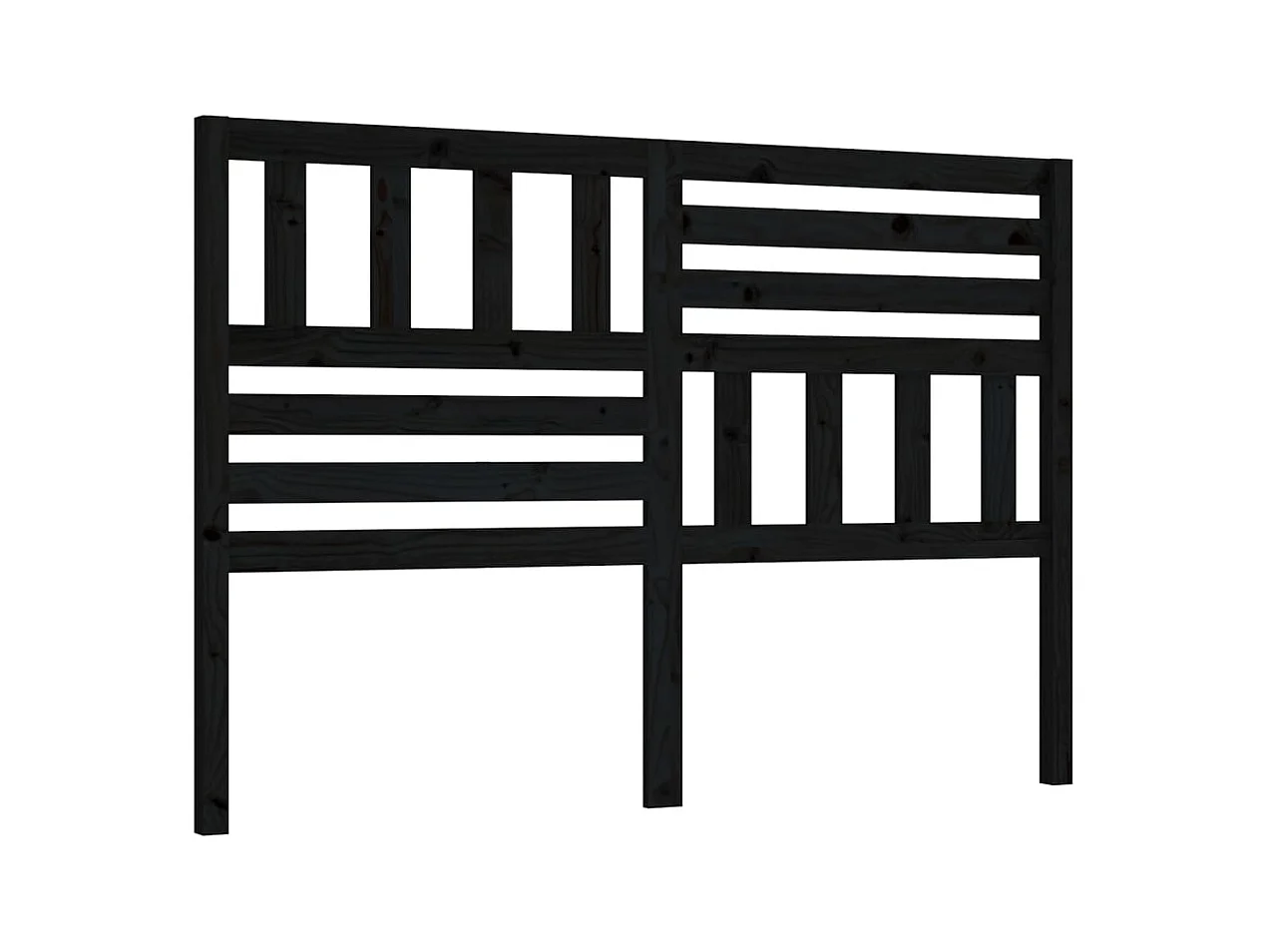 Tête de lit Noir 126x4x100 cm Bois massif de pin