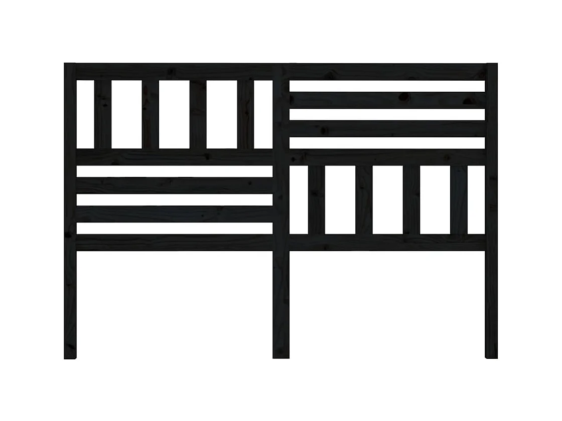 Tête de lit Noir 126x4x100 cm Bois massif de pin