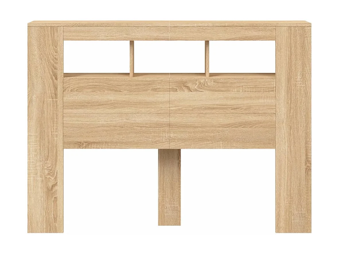 Tête de lit à LED chêne sonoma 140x18,5x103,5cm bois ingénierie