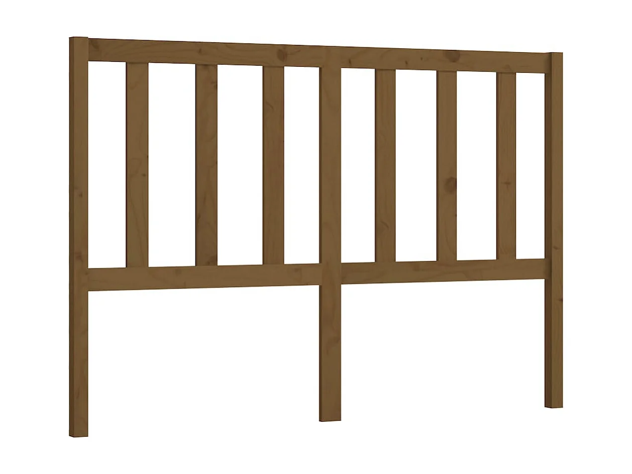 Testiera Marrone Miele 126x4x100 cm Legno di Pino Massiccio