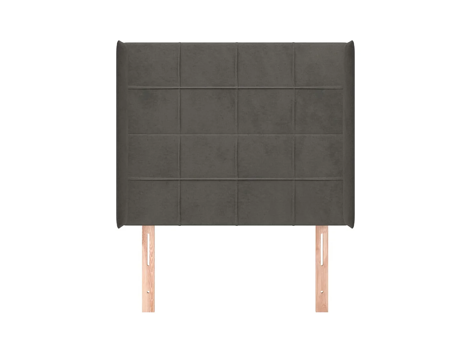 Hoofdbord met vleugels Donkergrijs 93x16x118/128 cm Fluweel