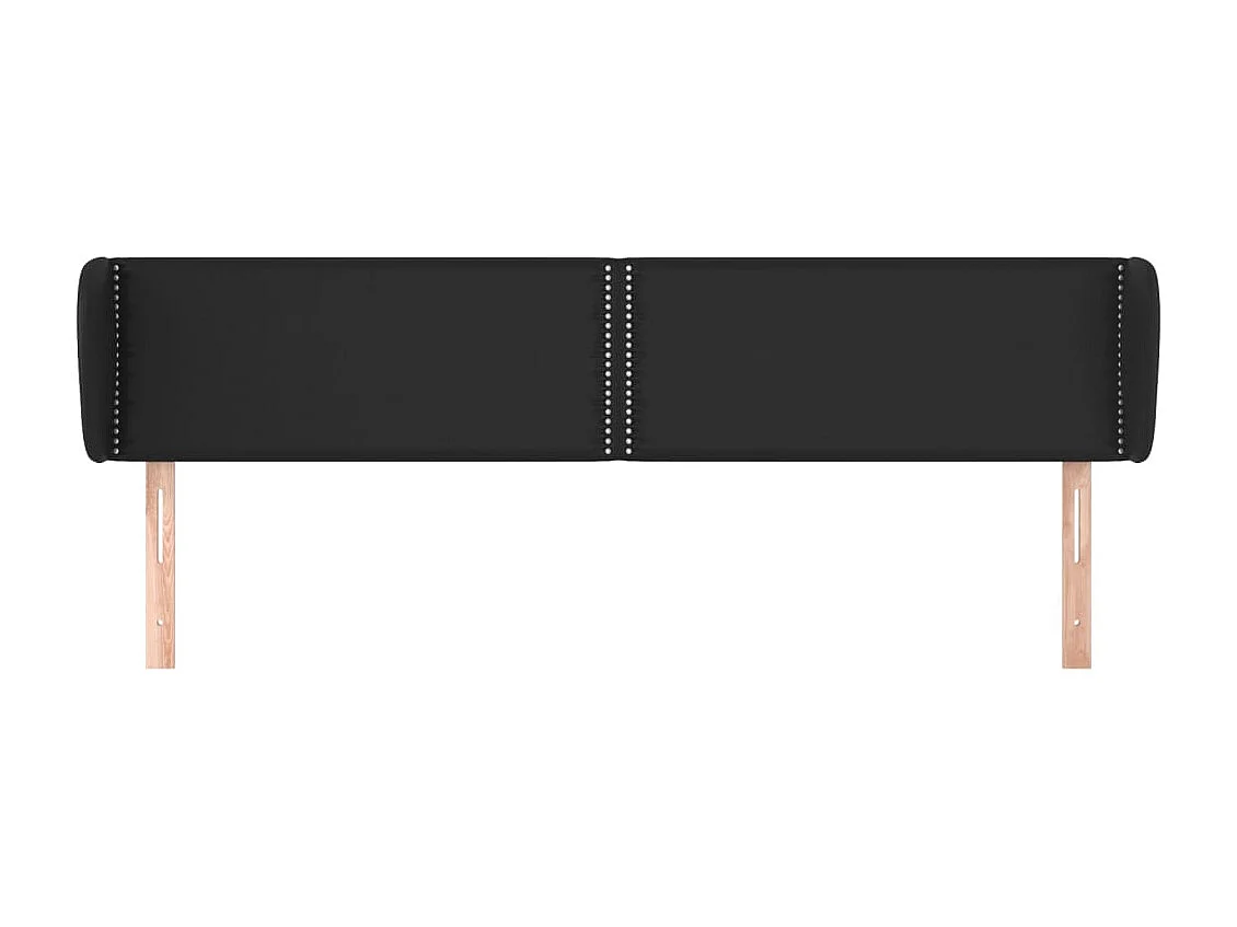 Testiera con ali Nero 163x23x78/88 cm Ecopelle