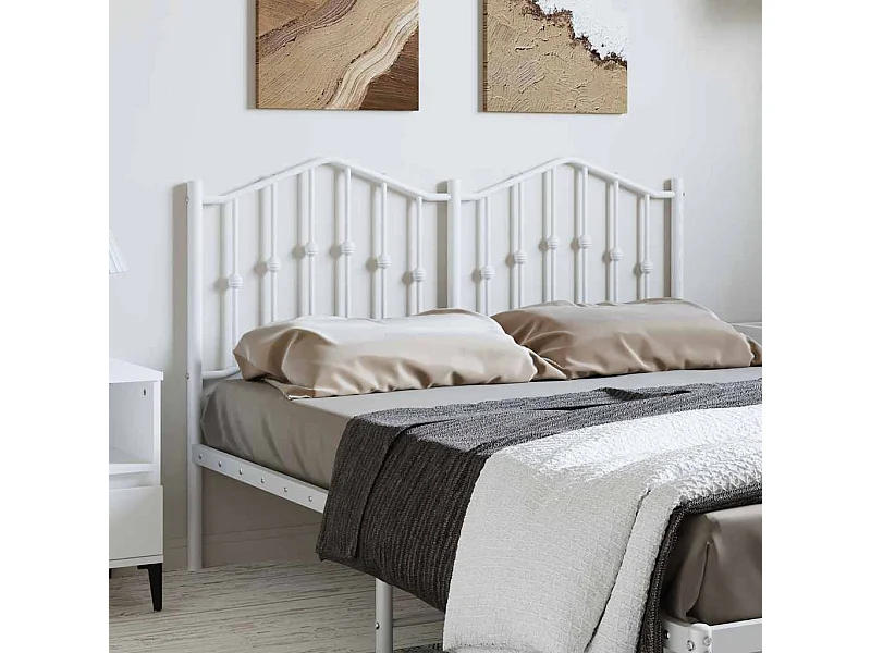 Wit metalen hoofdbord 135 cm