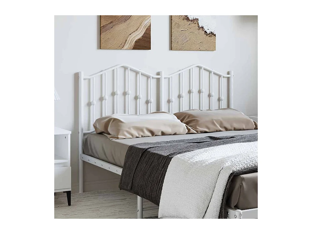 Wit metalen hoofdbord 135 cm