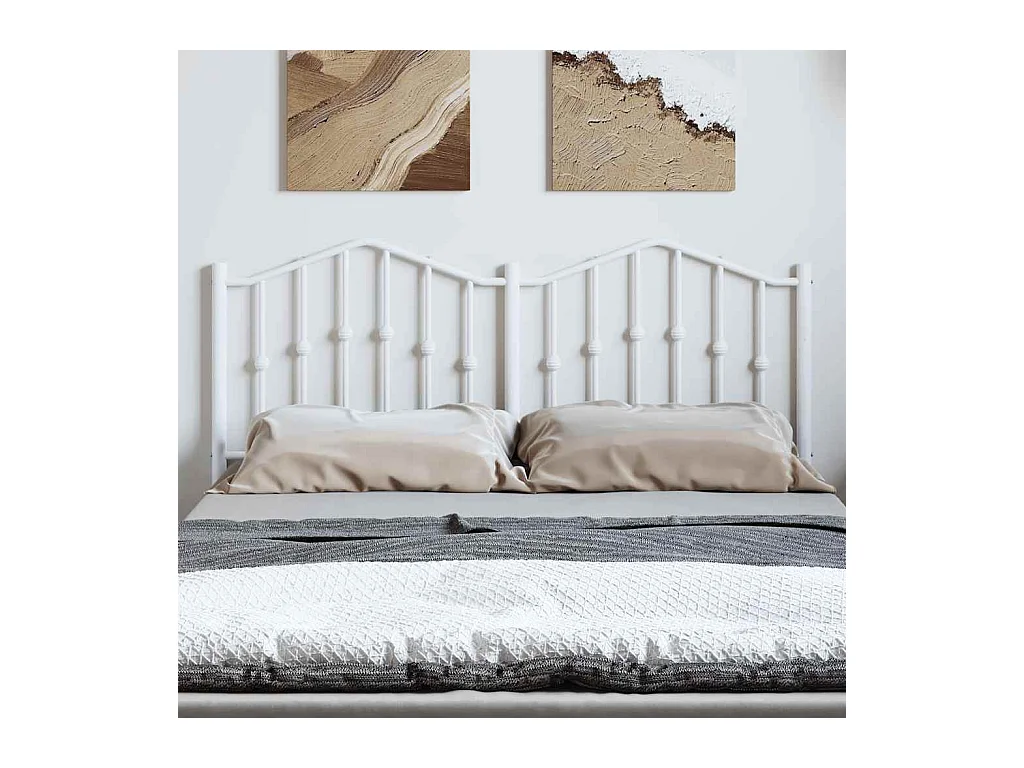 Wit metalen hoofdbord 135 cm