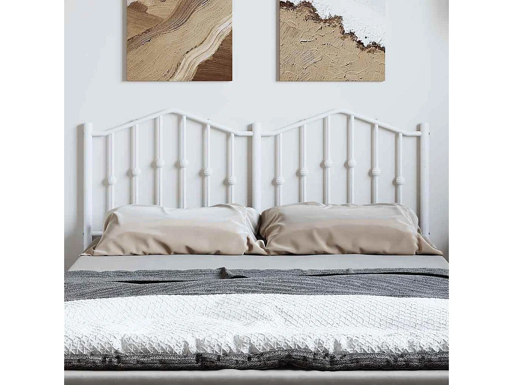 Wit metalen hoofdbord 135 cm