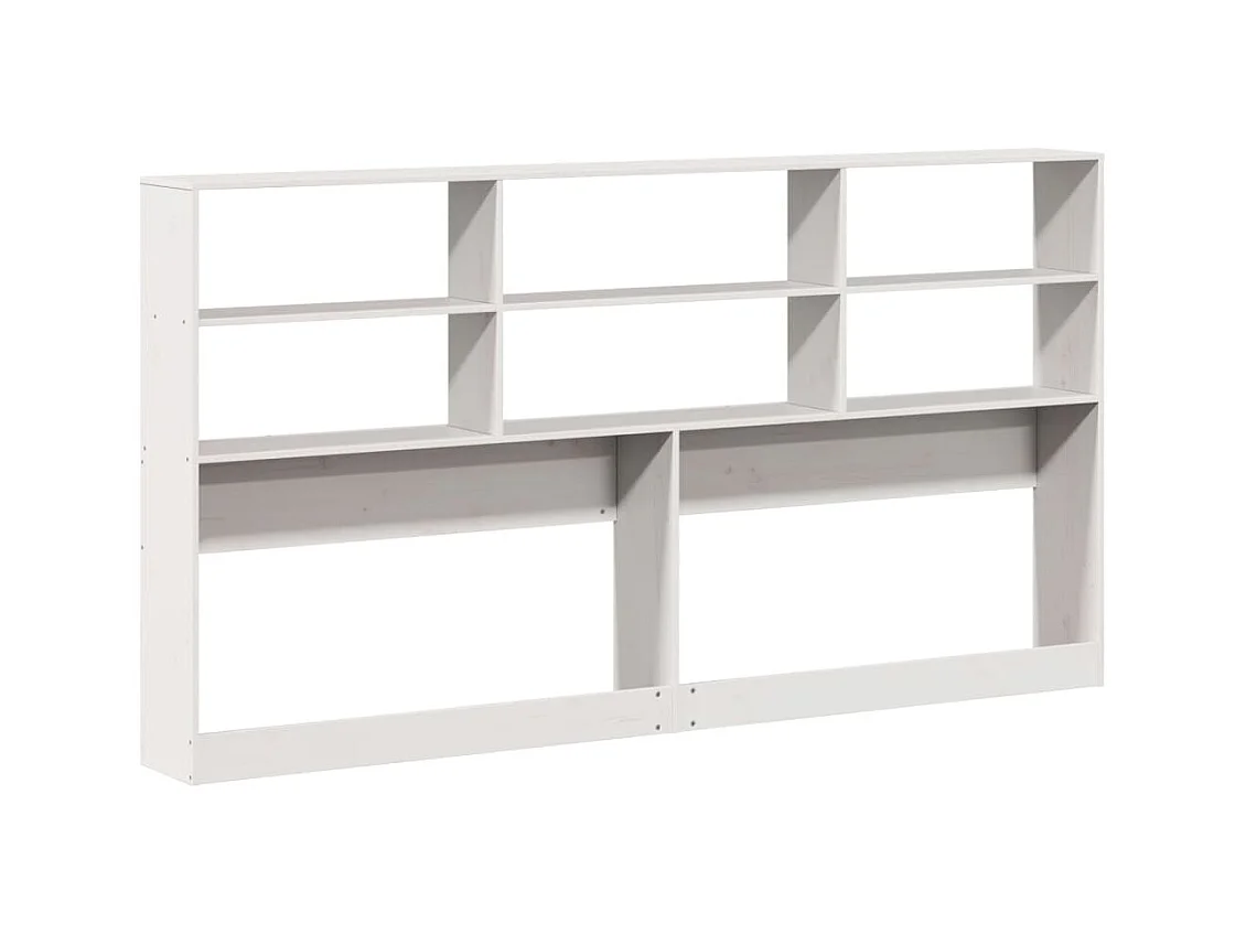 Wit hoofdbord met opbergruimte 180 cm massief grenenhout