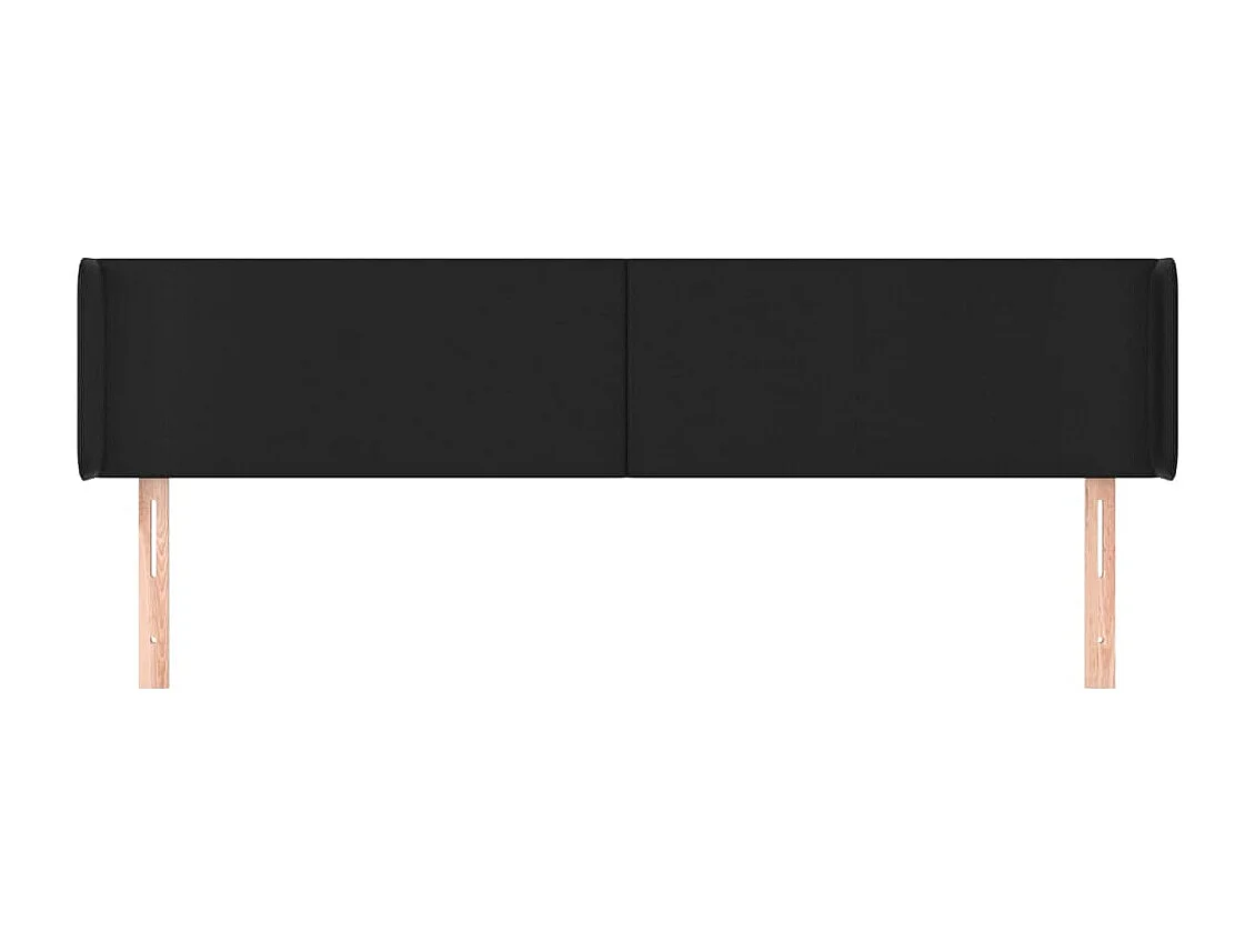 Hoofdbord met vleugels Zwart 183x16x78/88 cm Kunstleer