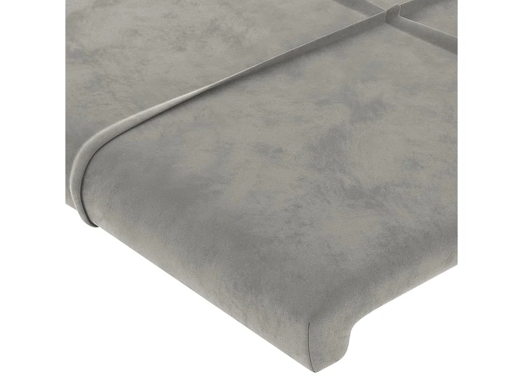 Tête de lit à LED Gris clair 93x16x118/128 cm Velours