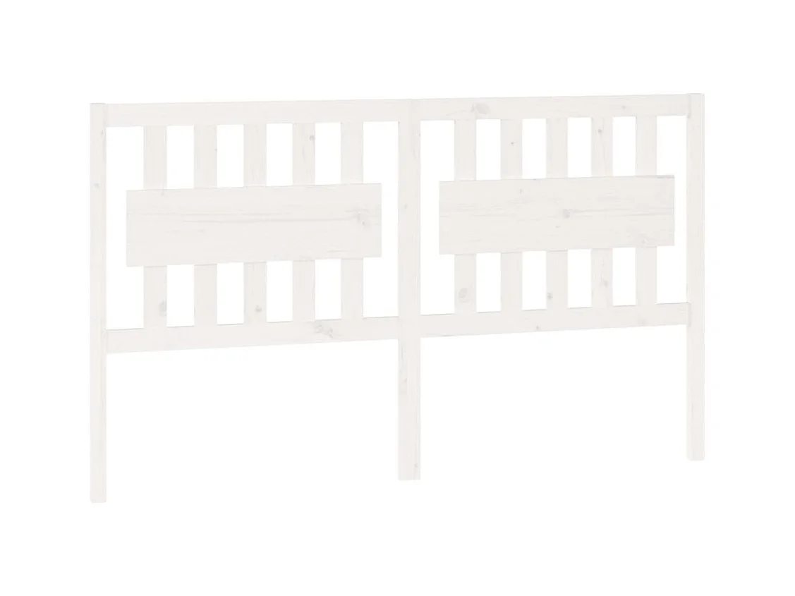 Wit hoofdeinde 165,5x4x100 cm Massief grenenhout