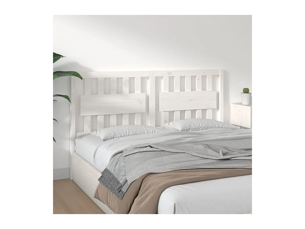 Wit hoofdeinde 165,5x4x100 cm Massief grenenhout