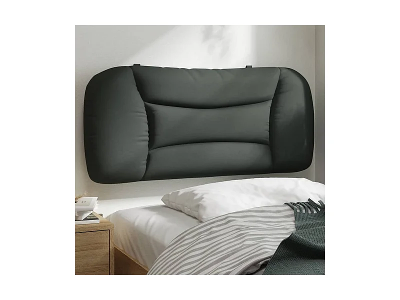Donkergrijs hoofdbordkussen 90 cm stof