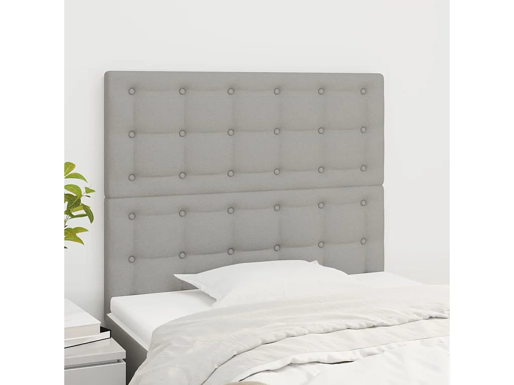 Têtes de lit 2 pcs Gris clair 80x5x78/88 cm Tissu