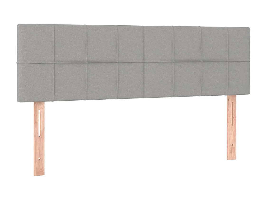 Testiera LED Grigio chiaro 144x5x78/88 cm Tessuto