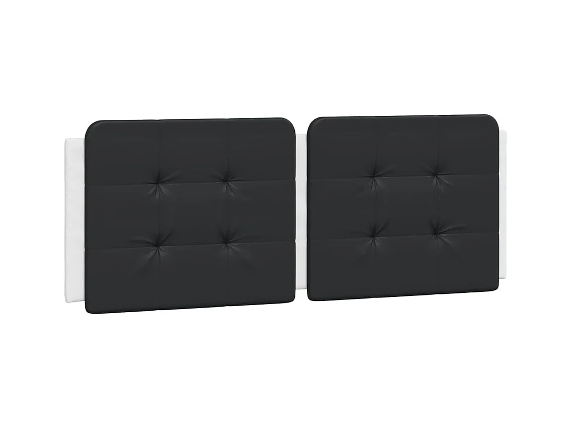 Schwarz-weißes Kopfteilkissen 120 cm Kunstleder