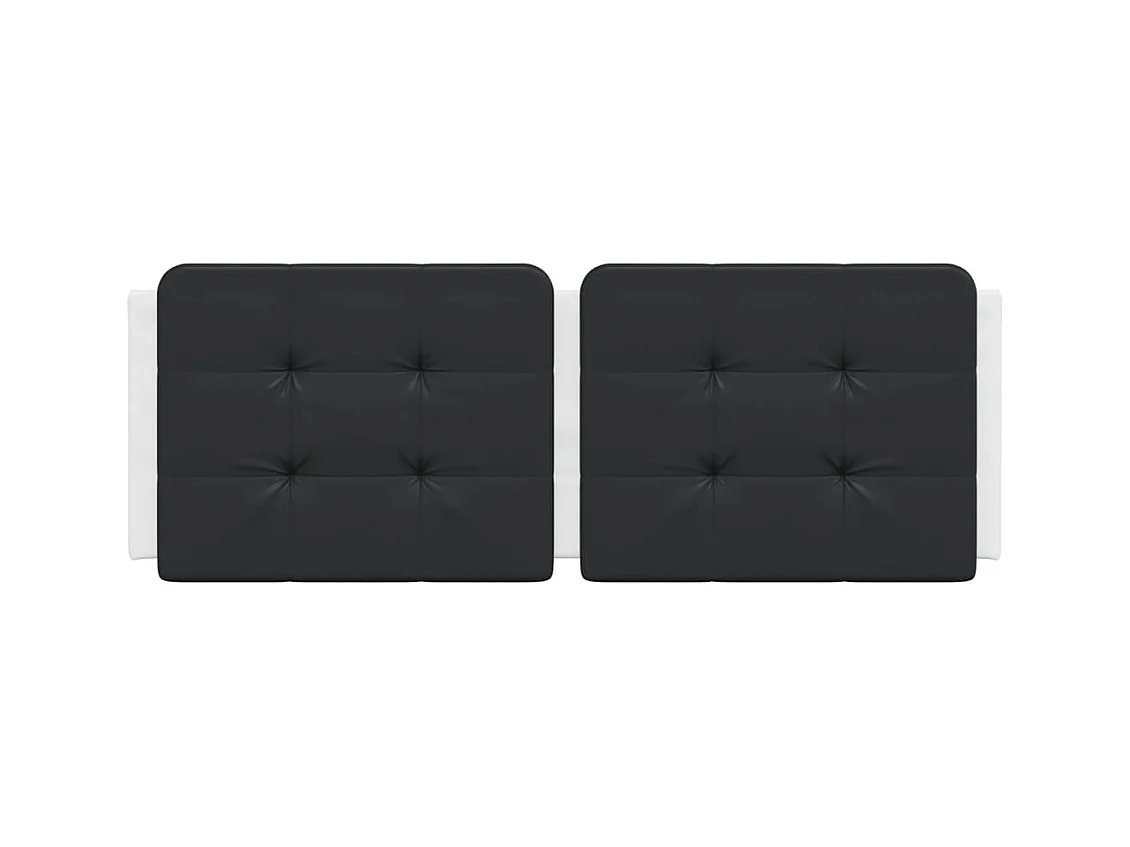 Schwarz-weißes Kopfteilkissen 120 cm Kunstleder