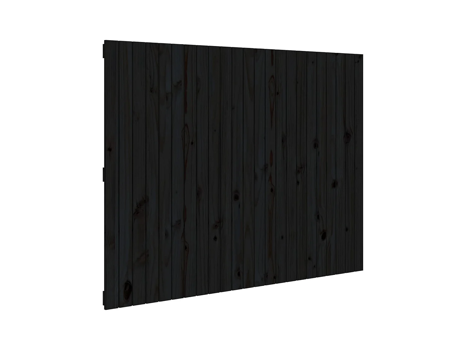 Tête de lit murale Noir 146,5x3x110 cm Bois massif de pin