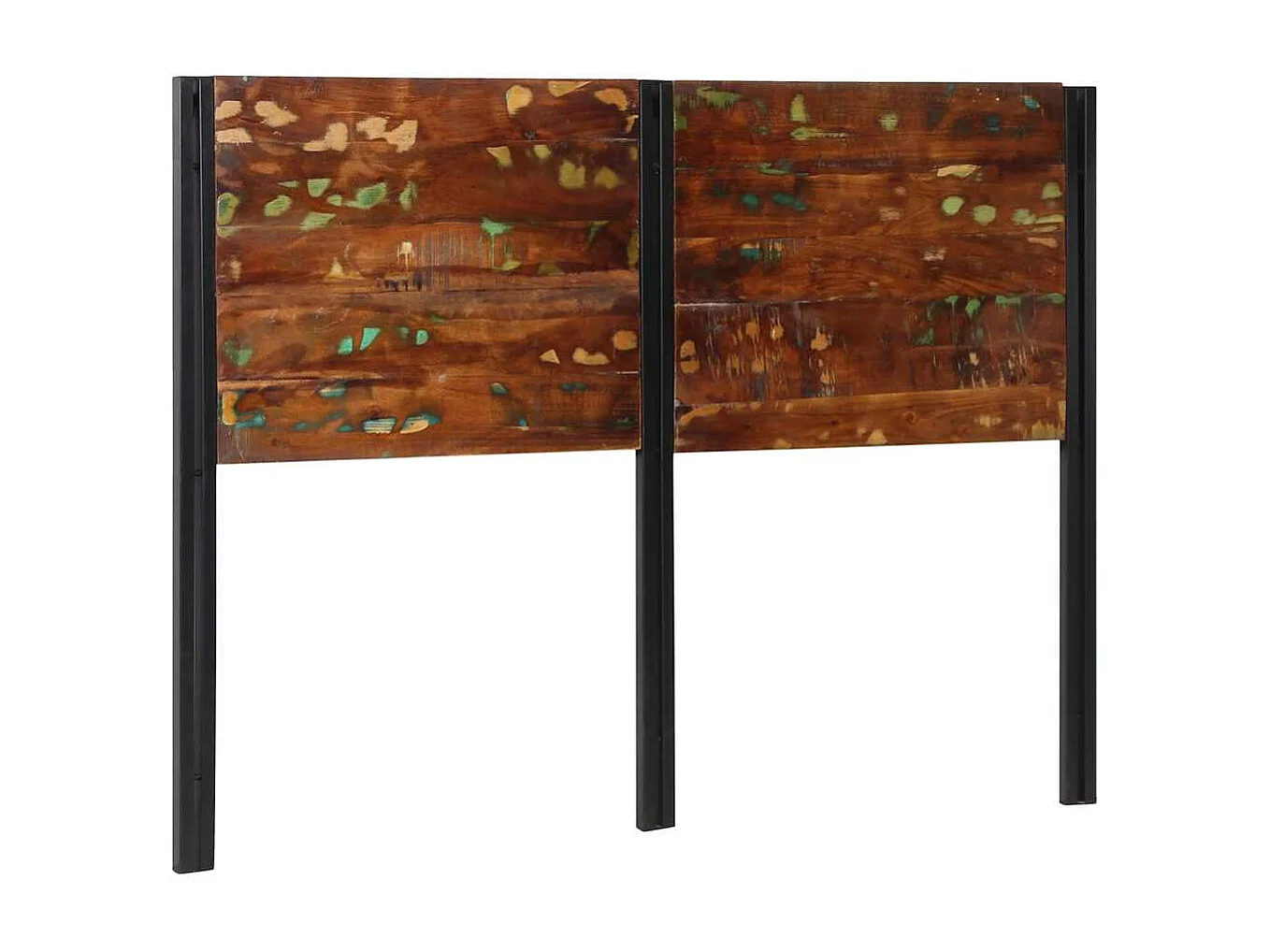 Hoofdbord van 140 cm in gerecycled massief hout en ijzer