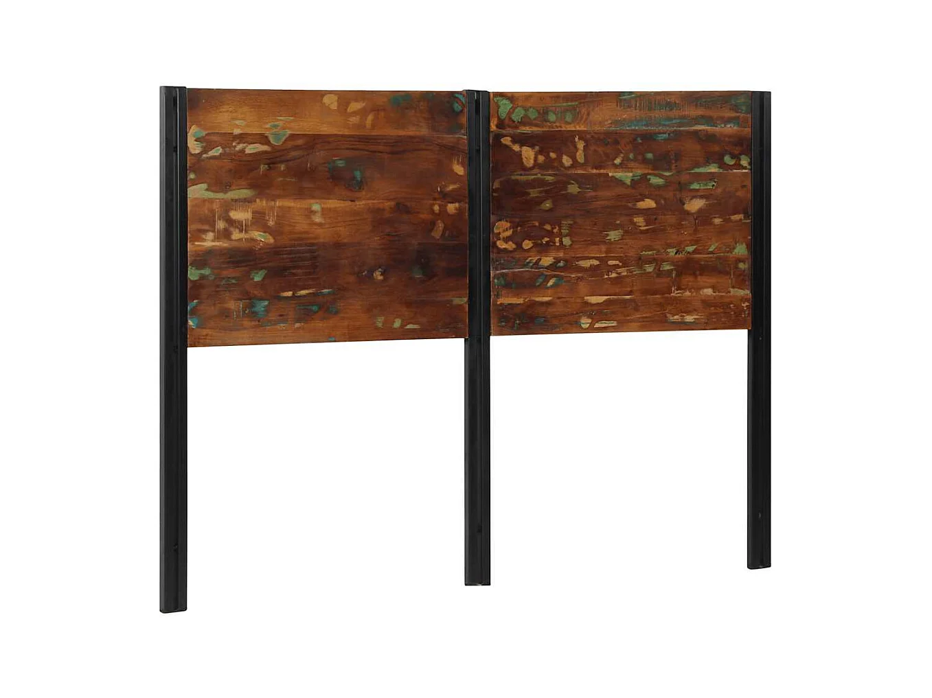 Hoofdbord van 140 cm in gerecycled massief hout en ijzer