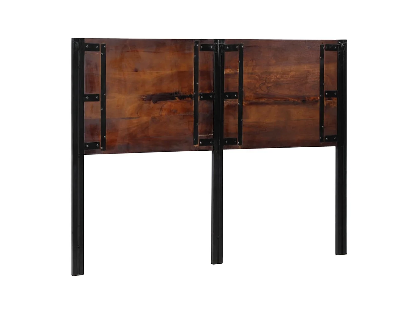 Hoofdbord van 140 cm in gerecycled massief hout en ijzer