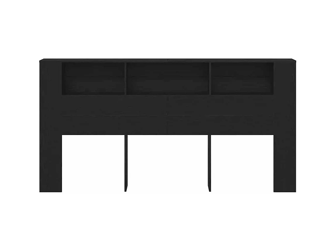 Cabinet de Tête de Lit Chêne noir 200 x 18,5 x 104,5 cm