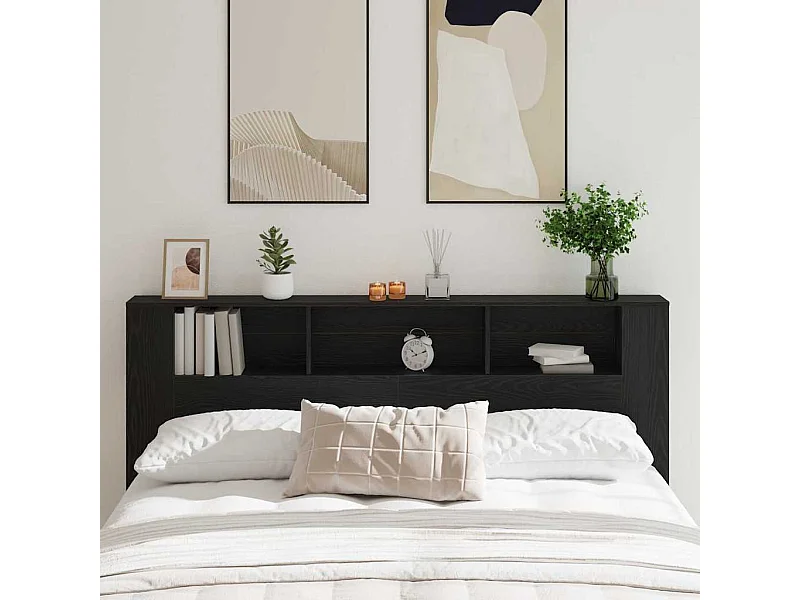 Cabecero de roble negro 200 x 18,5 x 104,5 cm